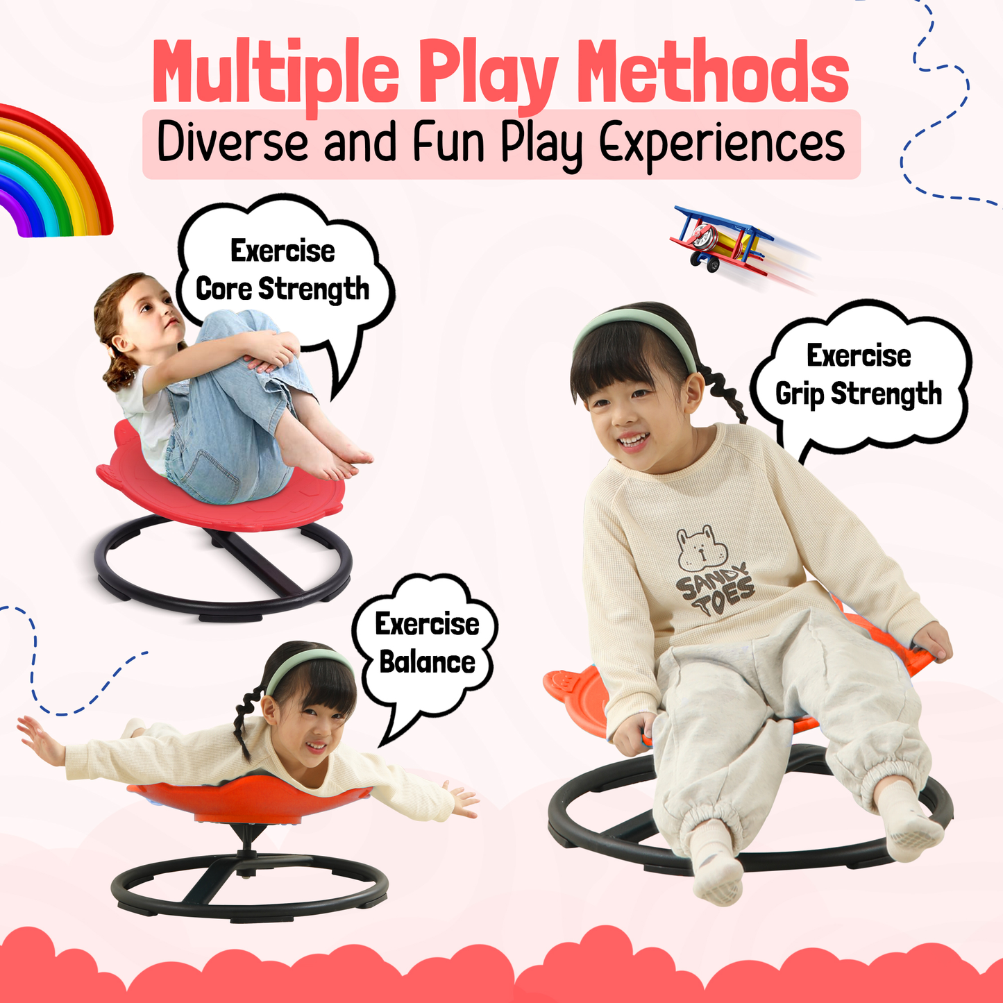 Spinning Chair for Autism Kids - Turtle - Sensory Chair for Sensory Spinning Seat Wobble Chair - Ideal for Autistic Children - All