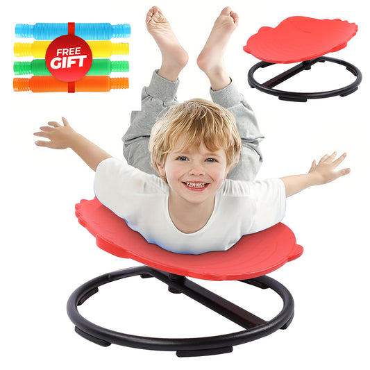 Spinning Chair for Autism Kids - Sensory Chair Dinosaur Sensory Spinning Seat Wobble Chair - Ideal for Autistic Children - Red