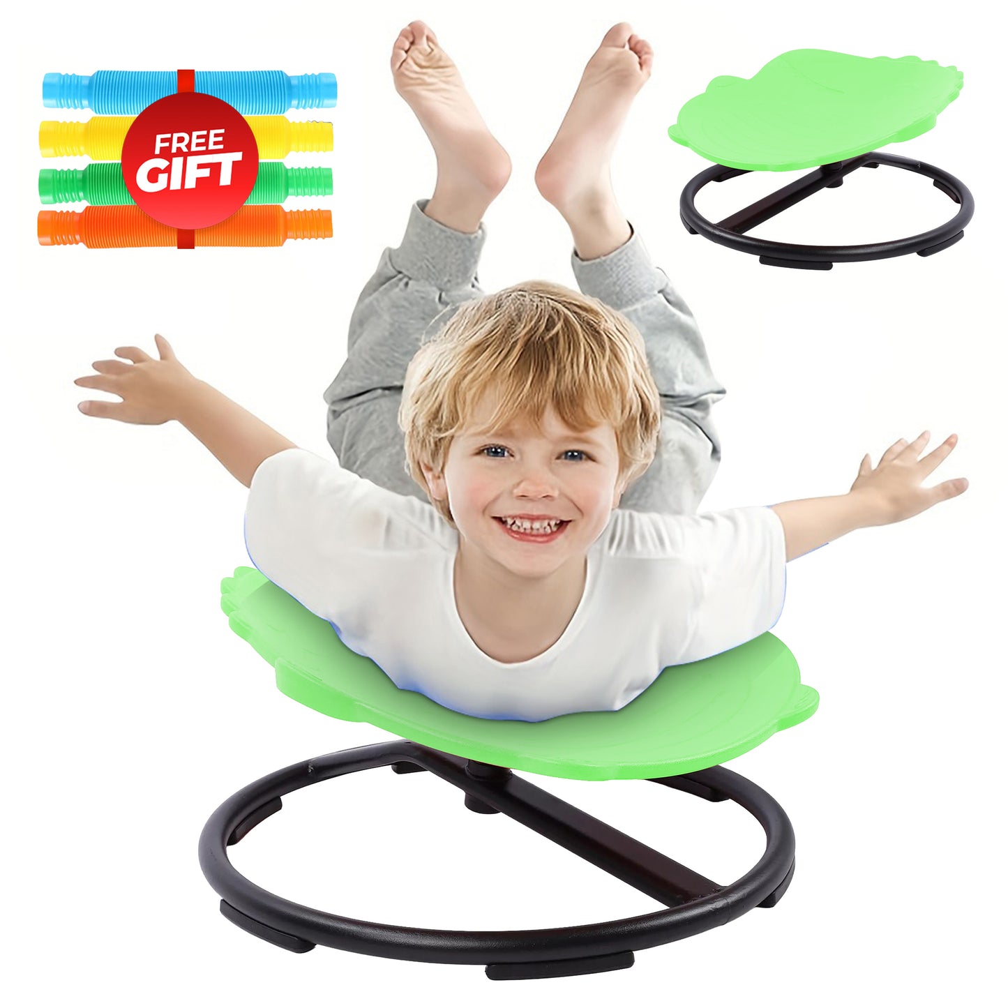 Spinning Chair for Autism Kids - Sensory Chair Dinosaur Sensory Spinning Seat Wobble Chair - Ideal for Autistic Children - Green