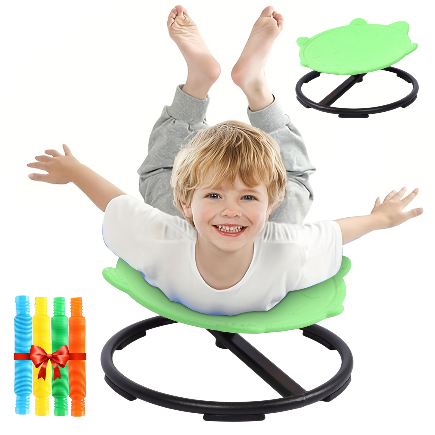 Spinning Chair for Autism Kids - Sensory Chair Turtle Sensory Spinning Seat Wobble Chair - Ideal for Autistic Children - Green