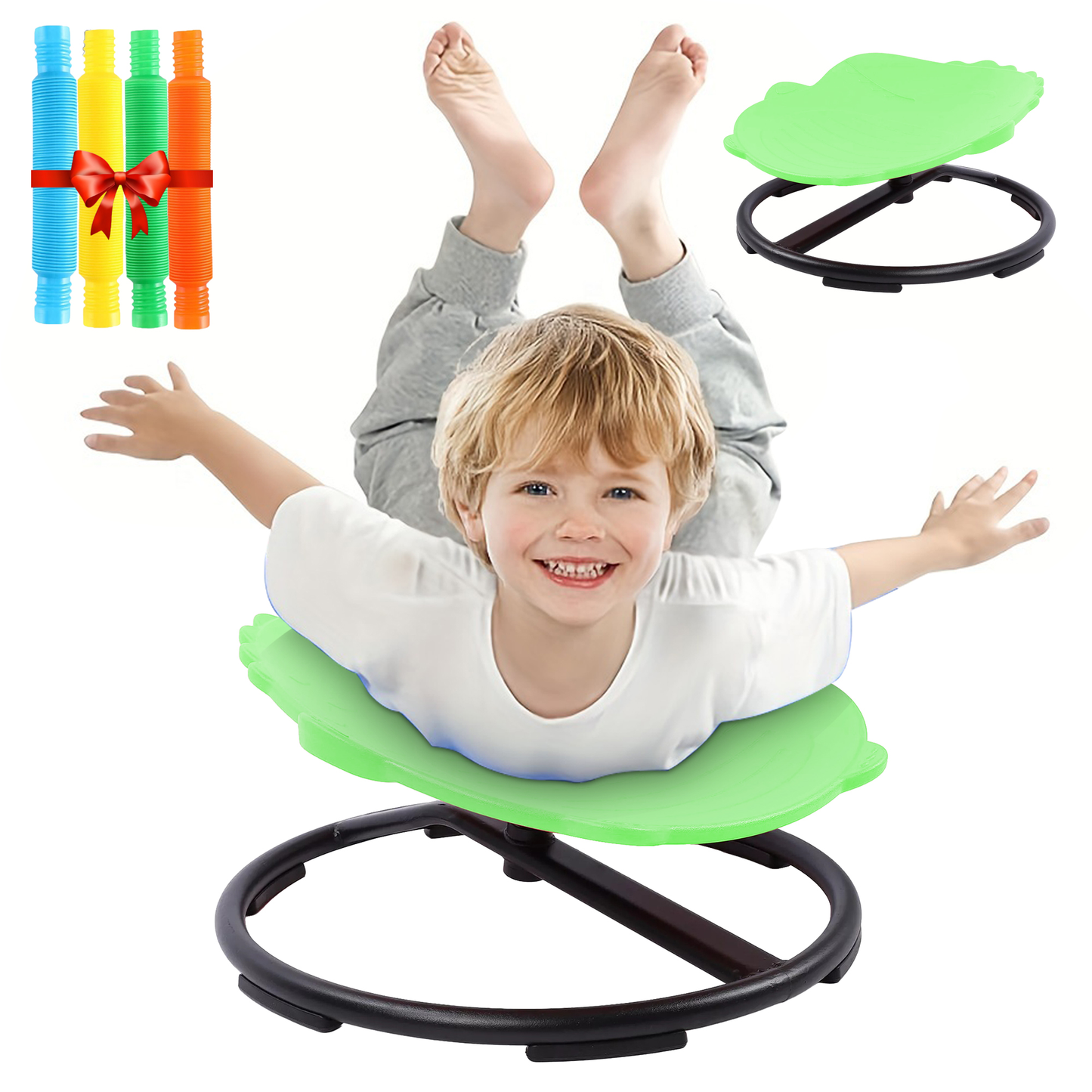 Spinning Chair for Autism Kids - Sensory Chair Dinosaur Sensory Spinning Seat Wobble Chair - Ideal for Autistic Children - Green