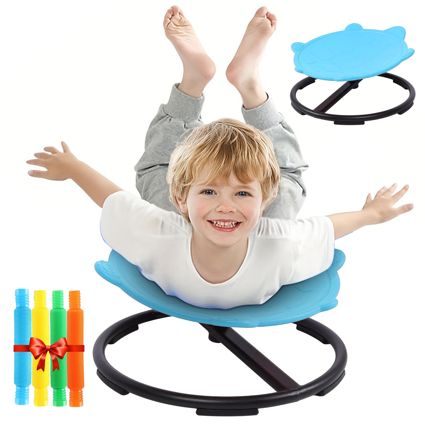 Spinning Chair for Autism Kids - Sensory Chair Turtle Sensory Spinning Seat Wobble Chair - Ideal for Autistic Children - Blue